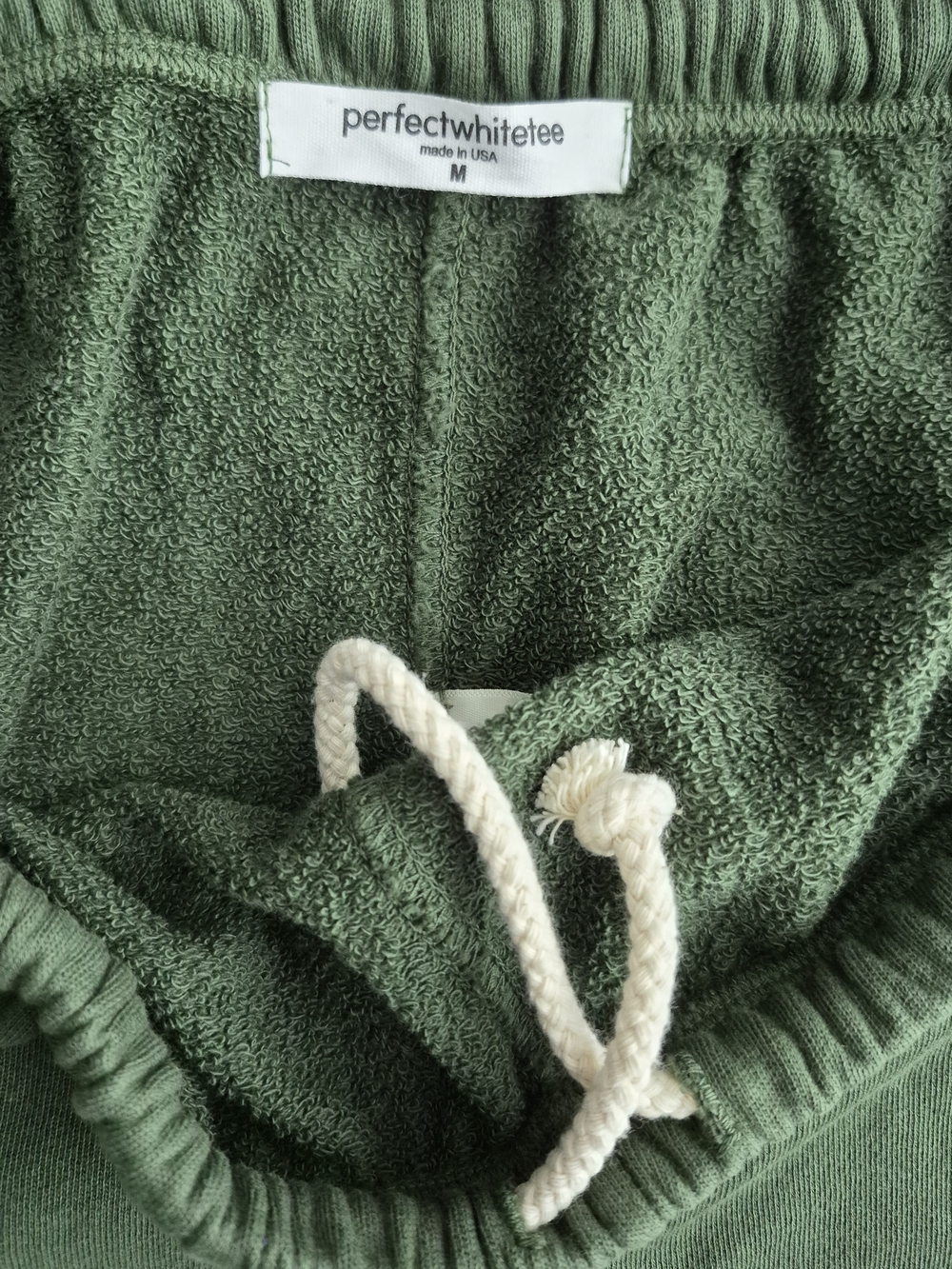perfectwhitetee Olive Green Fleece Joggers Sweatpants Drawstring Medium - Picture 7 of 7